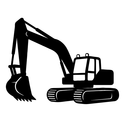 Excavator Silhouette - Vector Graphics - Digital File Digital My Custom Designs PDF