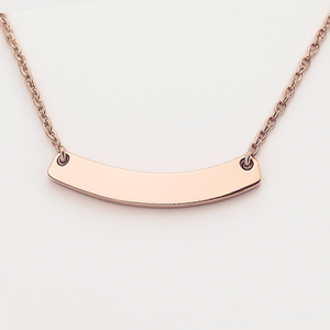 Personalized Rose Gold & Silver Curved Blank Pendant Necklace