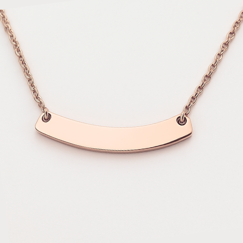 Engravable Rose Gold & Silver Curved Blank Pendant Necklace Jewelry My Custom Designs Rose gold