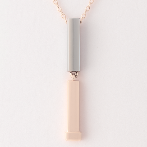 Engravable Hidden Message Sliding Pendant Necklace Jewelry My Custom Designs Rose gold