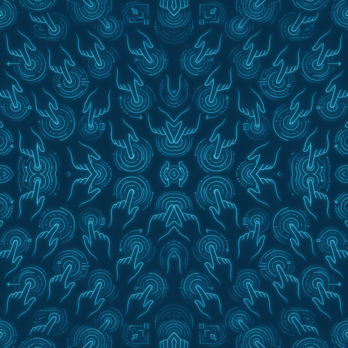 Technology and Digital - Futuristic Touch Screen Gestures In Holographic Loops - Pattern - Digital File Digital My Custom Designs PDF