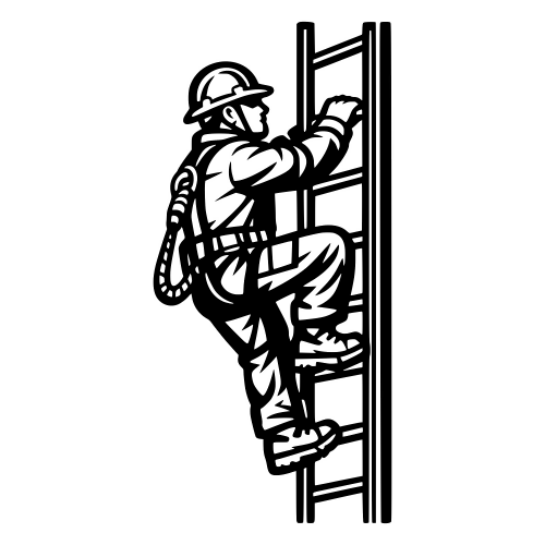 Oil Rig Worker Climbing Ladder - Vector Graphics - Digital File Digital My Custom Designs PDF