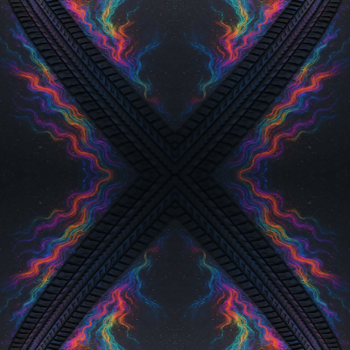 Industrial and Urban - Tire Tracks With Neon Oil Splashes - Pattern - Digital File Digital My Custom Designs PDF