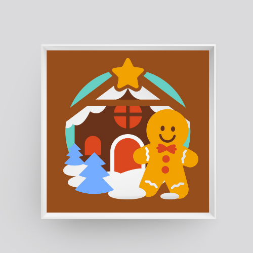 Gingerbread - Layered Shadowbox - Digital File Digital My Custom Designs ZIP File