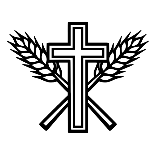 Cross with Wheat Sketch - Vector Graphics - Digital File