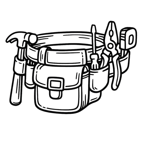 Toolbelt Silhouette - Digital File - XCS Friendly Digital My Custom Designs PDF