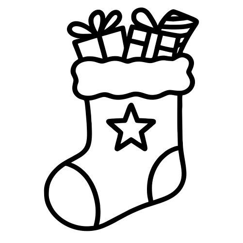Santa Stocking Outline - Digital File - XCS Friendly Digital My Custom Designs PDF