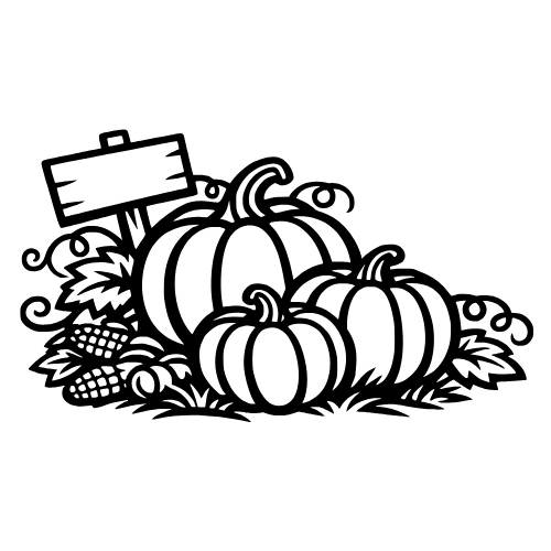 Pumpkin Patch Sketch - Vector Graphics - Digital File