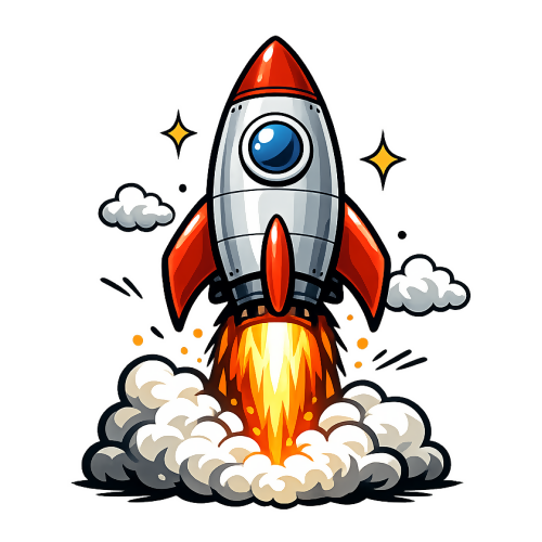 Pop Culture & Fandom - Retro Rocket Launch - T Shirt Design - Digital File Digital My Custom Designs 300 DPI PNG