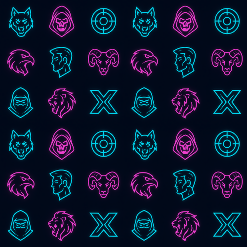 Gaming and Pop Culture - Futuristic E-Sports Team Logos - Pattern - Digital File Digital My Custom Designs PDF