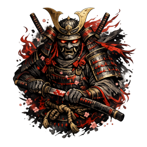 Pop Culture & Fandom - Samurai Glowing Eyes - T Shirt Design - Digital File Digital My Custom Designs 300 DPI PNG