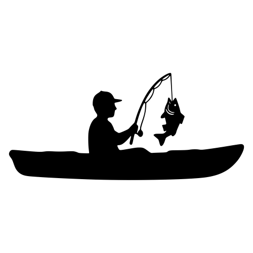 Kayak Fishing Silhouette - Digital File - XCS Friendly Digital My Custom Designs PDF