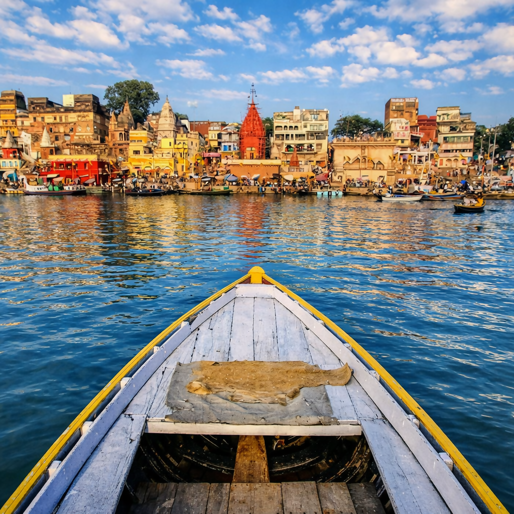 Ganges River Boat Ride - Varanasi India - Asia - Rendered - Digital File Digital My Custom Designs PDF
