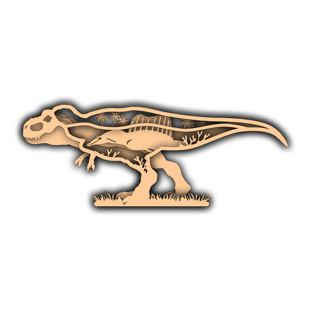 T - Rex 2- Layered Nature Design - Dinosaur - Digital File Digital My Custom Designs SVG