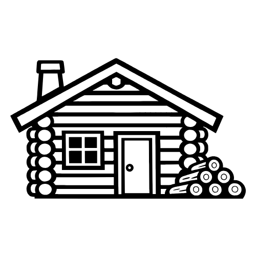 Cabin with Woodpile Stacked - Vector Graphics - Digital File Digital My Custom Designs PDF