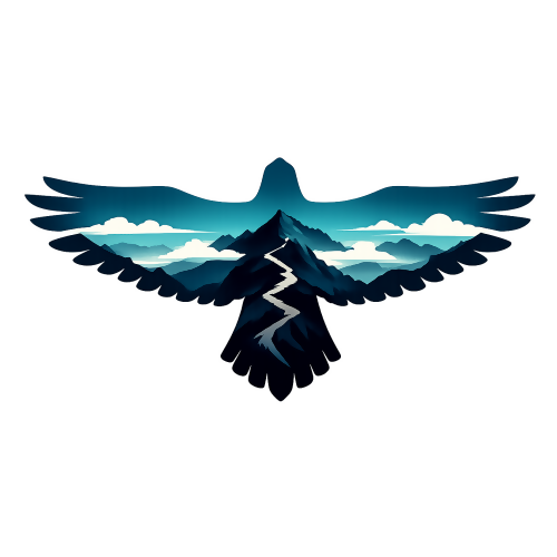 Nature & Outdoors - Eagle Over Mountain - T Shirt Design - Digital File Digital My Custom Designs 300 DPI PNG