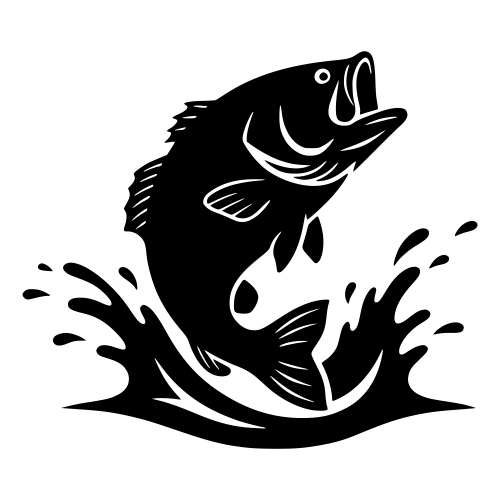 Bass Fish Silhouette - Vector Graphics - Digital File Digital My Custom Designs PDF