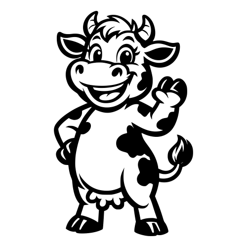 Cartoon Cow Smiling - Vector Graphics - Digital File Digital My Custom Designs PDF
