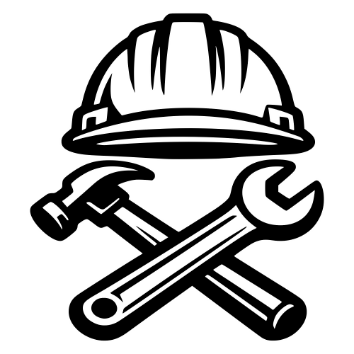 Hard Hat with Crossed Tools - Vector Graphics - Digital File Digital My Custom Designs PDF