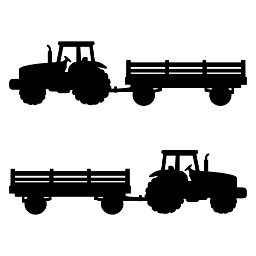 Tractor and Wagon Silhouette - Vector Graphics - Digital File Digital My Custom Designs PDF