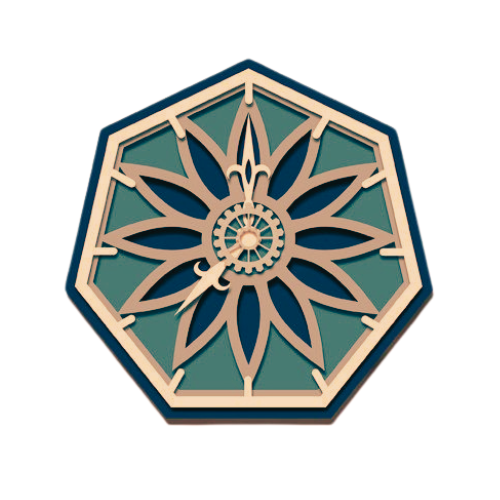 Layered Mandala Geometric Wall Clock