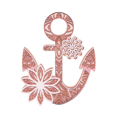 Layered Anchor and Flower Wall Art