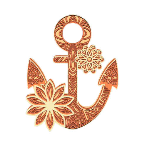 Layered Anchor and Flower Wall Art