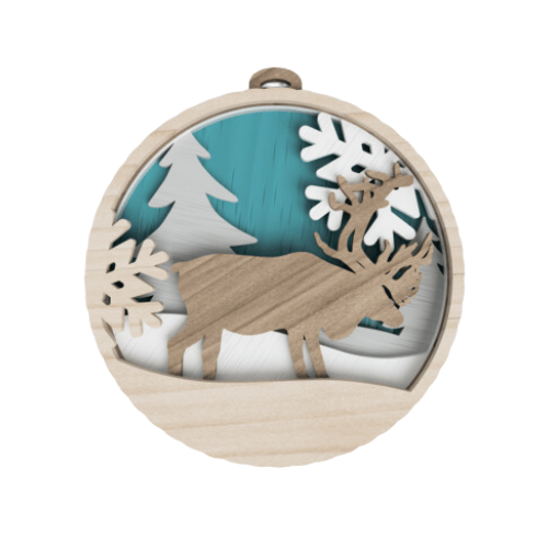 Layered Winter Scene Circle Ornament or Wall Décor