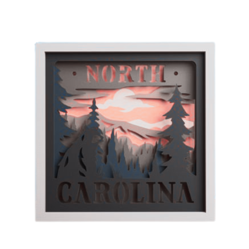 Layered State North Carolina Shadow Box Home Décor