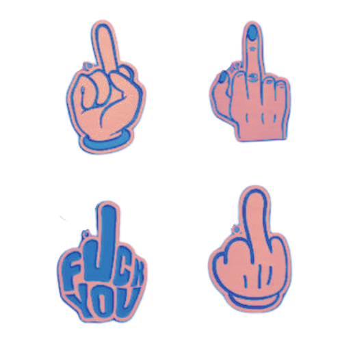 Four  Pack Middle Finger Keychains DOTM