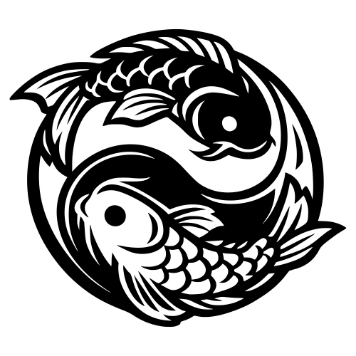 Yin-Yang Koi Fish Design - Digital File - XCS Friendly