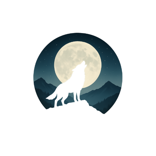Nature & Outdoors Wolf Howling at the Moon - T Shirt Design - Digital File Digital My Custom Designs 300 DPI PNG