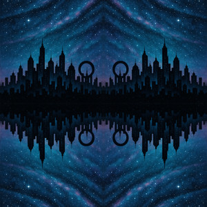 Space and Cosmic - Cosmic Cityscapes With Starlit Silhouettes - Pattern - Digital file