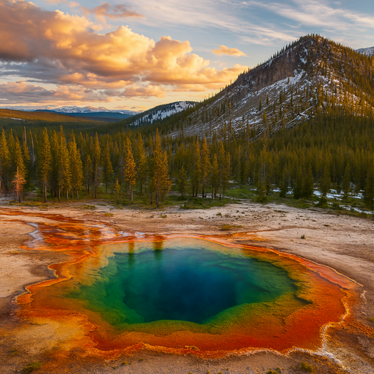 Grand Prismatic Spring - Yellowstone National Park - Wyoming United States - Rendered - Digital File Digital My Custom Designs PDF