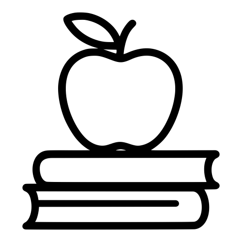 Apple with Books Silhouette - Digital File - XCS Friendly Digital My Custom Designs PDF