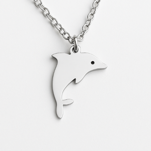 Personalized Gold & Silver Dolphin Pendant Necklaces