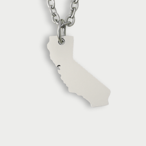 Silver Engravable California Pendant Necklace Jewelry My Custom Designs