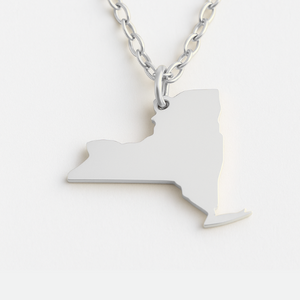 Personalized Gold & Silver New York Pendant Necklace