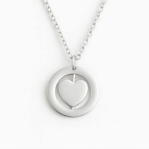 Engravable Silver Spinning Heart Pendant Necklace Jewelry My Custom Designs