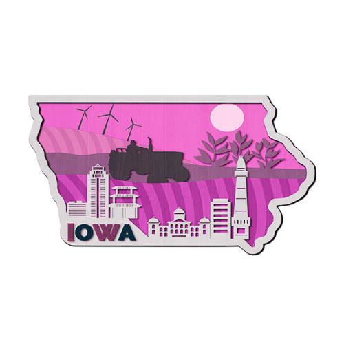 Layered State Iowa Home Décor