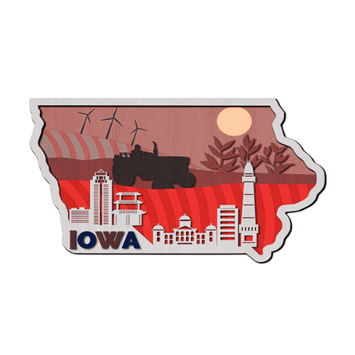 Layered State Iowa Home Décor