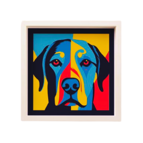 Custom Layered Dog Labrador Shadow box w/ LED Option