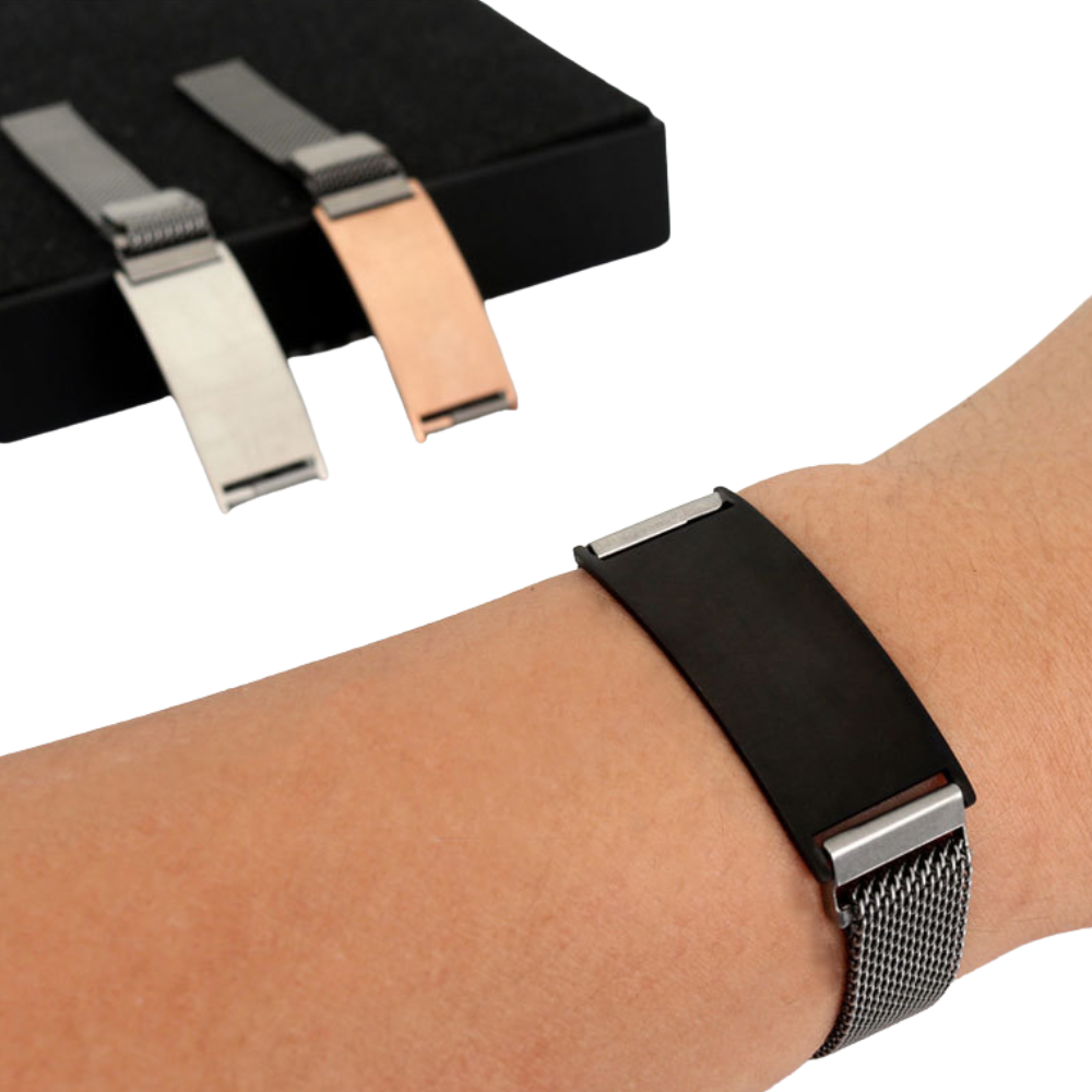 Engravable Steel Band Bracelet - Engravable Jewelry My Custom Designs Black