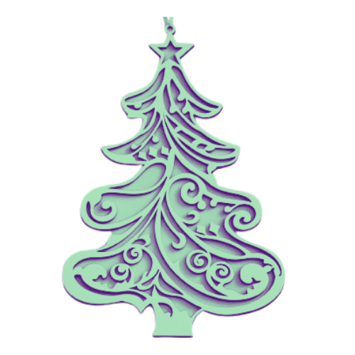 Swirl Christmas Tree Ornament