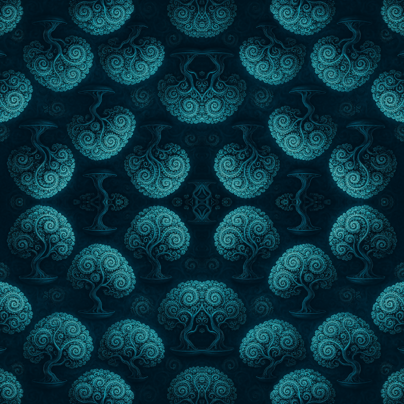 Floral and Botanical - Futuristic Bonsai Fractals - Pattern - Digital File Digital My Custom Designs PDF