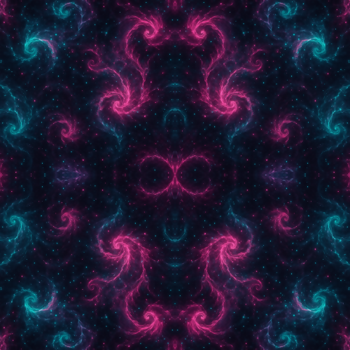 Space and Cosmic - Blacklight Space Dust Fractals In Pink And Aqua - Pattern - Digital file Digital My Custom Designs PDF