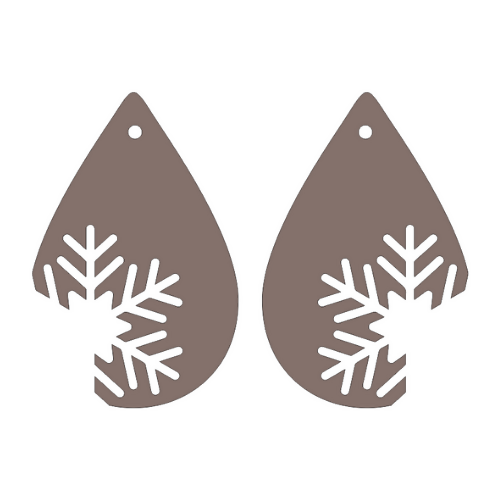 Snowflake Bite Cutout Earrings - Digital File Digital My Custom Designs SVG