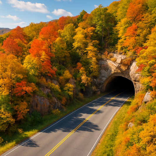 Marys Rock Tunnel - Shenandoah National Park - Virginia United States - Rendered - Digital File