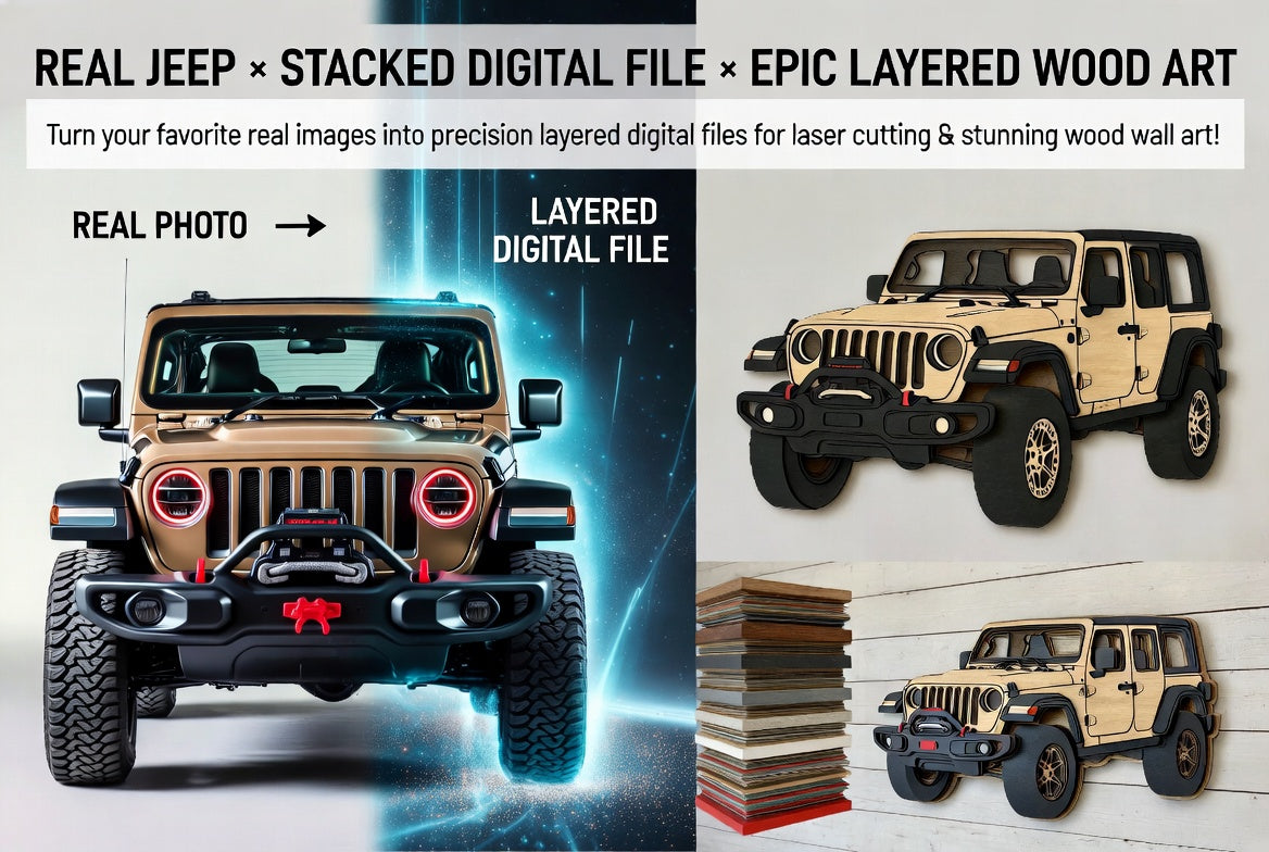 Custom Layered Line Design Conversion - Upload Your Own Image Service My Custom Designs