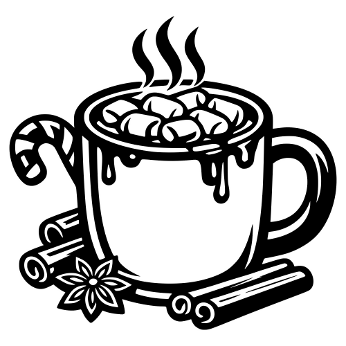 Hot Cocoa with Marshmallows - Digital File - XCS Friendly